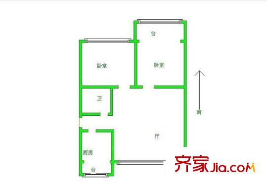 百水芊城戶型圖戶型圖 2室 2室1廳1衛(wèi)1廚
