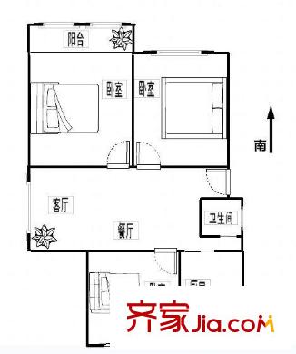 百水芊城戶型圖戶型圖 3室 3室1廳1衛(wèi)1廚