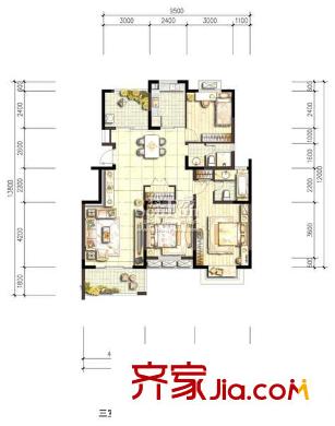 亞都天元居戶(hù)型圖戶(hù)型圖 3室 3室2廳2衛(wèi)1廚
