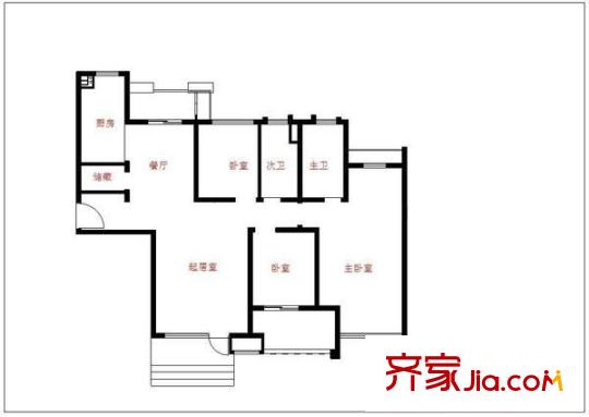 萬(wàn)科光明城市戶(hù)型圖戶(hù)型圖  3室 3室2廳2衛(wèi)1廚