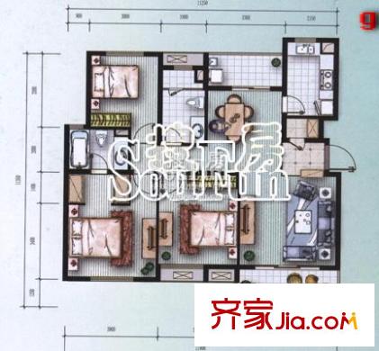 萬(wàn)科光明城市戶(hù)型圖戶(hù)型圖 3室 3室2廳2衛(wèi)1廚