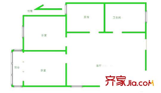 南灣營戶型圖戶型圖 2室 2室1廳1衛(wèi)1廚