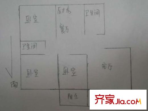 明月花園 3室 戶型圖