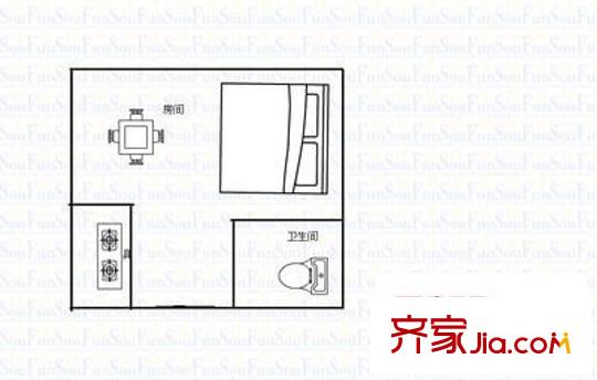 明月花園戶型圖戶型圖 1室 1室1廳1衛(wèi)1廚