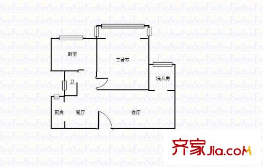 江雁依山郡花園戶型圖戶型圖2室 2室2廳1衛(wèi)1廚