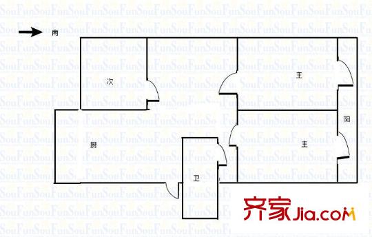 和會(huì)街小區(qū)戶型圖戶型圖 3室 3室1廳1衛(wèi)1廚
