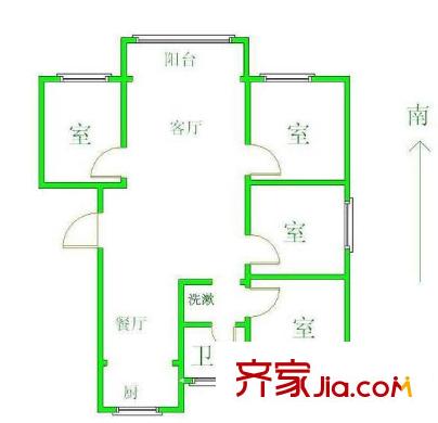 北城世家戶型圖戶型圖 4室 4室2廳1衛(wèi)1廚