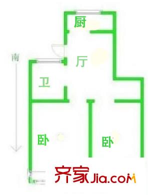 天悅花園戶型圖戶型圖2室 2室2廳1衛(wèi)1廚