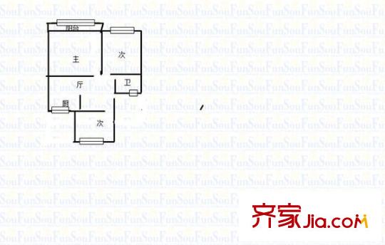 五塘新村戶型圖戶型圖 3室 3室1廳1衛(wèi)1廚
