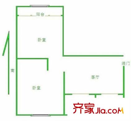 五塘新村戶型圖戶型圖 2室 2室1廳1衛(wèi)1廚