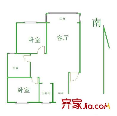 盤龍山莊戶型圖戶型圖 3室 3室2廳1衛(wèi)
