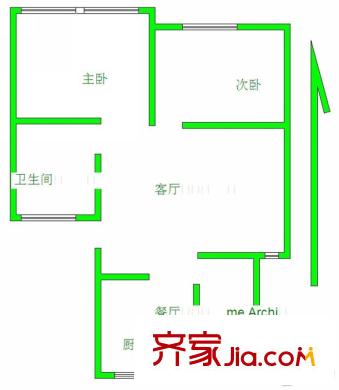 盤龍山莊戶型圖戶型圖 2室 2室2廳1衛(wèi)1廚