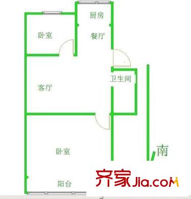 和燕花苑戶型圖戶型圖 2室 2室1廳1衛(wèi)1廚
