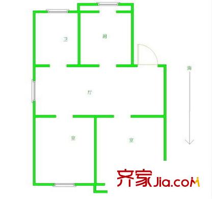 和燕花苑戶型圖戶型圖 2室 2室2廳1衛(wèi)1廚