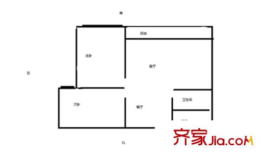 金城麗景戶型圖戶型圖 2室 2室2廳1衛(wèi)1廚