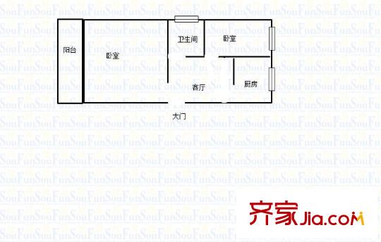 五所村小區(qū)戶型圖戶型圖 2室 2室1廳1衛(wèi)1廚
