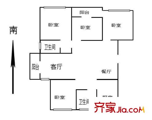 鴻雁名居戶型圖戶型圖 4室 4室2廳2衛(wèi)1廚