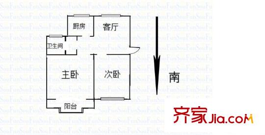 高新花苑戶型圖戶型圖 2室 2室2廳1衛(wèi)1廚