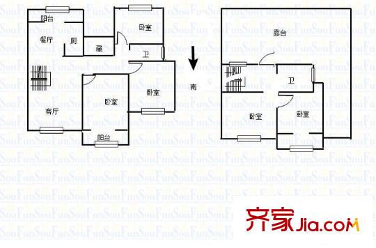 鴻雁名居戶型圖戶型圖 4室 4室2廳2衛(wèi)1廚