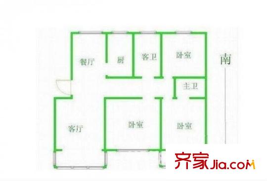 御水灣花園戶型圖戶型圖 3室 3室2廳1衛(wèi)1廚