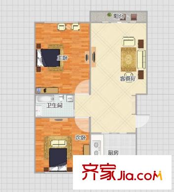 華匯康城戶型圖戶型圖 2室 2室2廳1衛(wèi)1廚