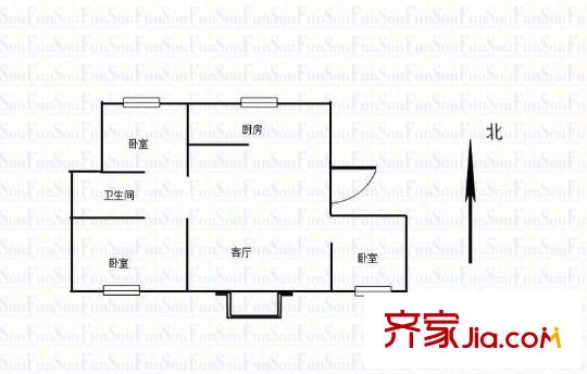 天潤(rùn)城七街區(qū)戶(hù)型圖戶(hù)型圖 3室 3室2廳1衛(wèi)1廚