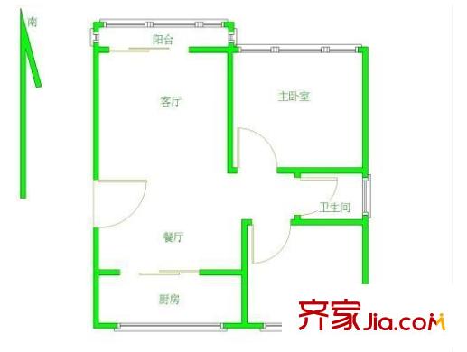 天潤城七街區(qū)戶型圖戶型圖2室 2室2廳1衛(wèi)1廚