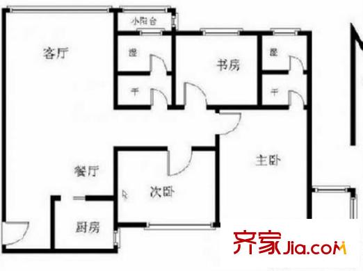 清江西苑戶型圖戶型圖 3室 3室2廳2衛(wèi)1廚