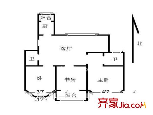 清江西苑戶型圖 戶型圖 3室 3室2廳2衛(wèi)