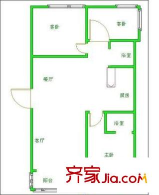 文化名園戶型圖戶型圖 3室 3室2廳2衛(wèi)1廚