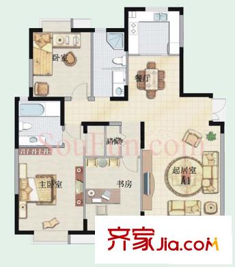 銀城西堤國際戶型圖戶型圖 3室 3室2廳1衛(wèi)