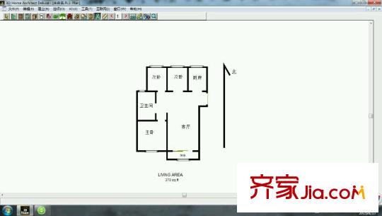 天潤(rùn)城十二街區(qū)戶型圖戶型圖 3室 3室2廳1衛(wèi)1廚