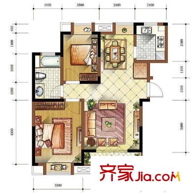 21世紀(jì)國際公寓戶型圖戶型圖 2室 2室2廳1衛(wèi)1廚