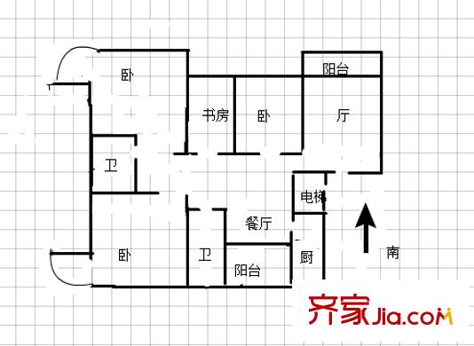 香樟園戶型圖戶型圖 4室 4室2廳2衛(wèi)