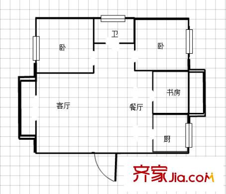 香樟園戶型圖戶型圖 3室 3室2廳1衛(wèi)