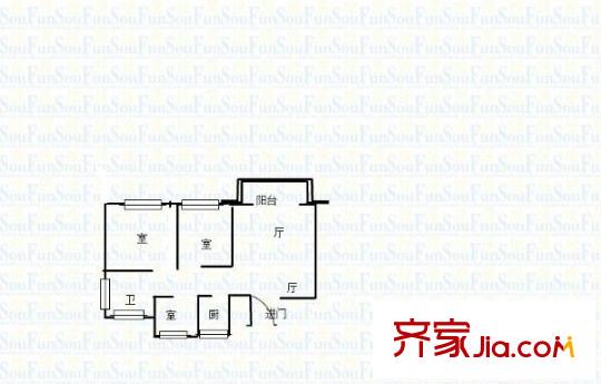 香樟園戶型圖戶型圖 3室 3室2廳1衛(wèi)1廚