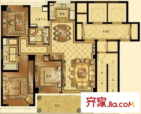 香樟園戶型圖戶型圖 3室 3室2廳2衛(wèi)1廚
