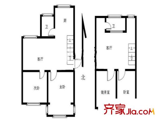 百合果園戶型圖戶型圖 3室 3室1廳1衛(wèi)1廚