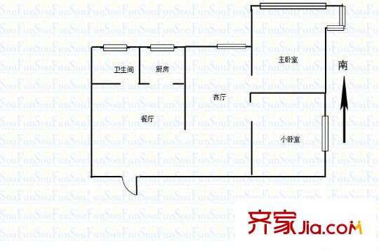 百合果園戶型圖戶型圖 2室 2室2廳1衛(wèi)1廚