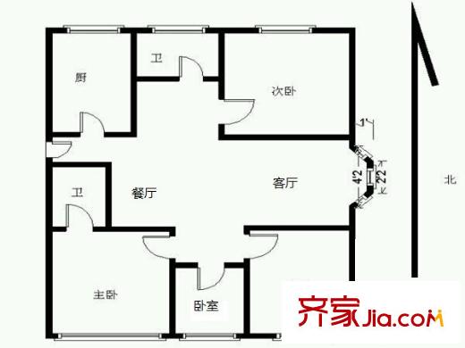 百合果園戶型圖戶型圖 4室 4室2廳2衛(wèi)1廚