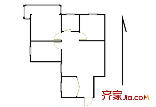 幕府佳園戶型圖戶型圖 3室 3室1廳1衛(wèi)1廚