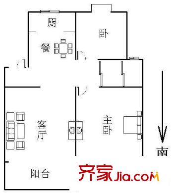 方圓綠茵戶型圖戶型圖 2室 2室2廳1衛(wèi)1廚