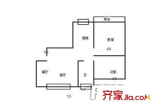 百家湖花園倫敦城戶型圖戶型圖 2室 2室1廳1衛(wèi)1廚