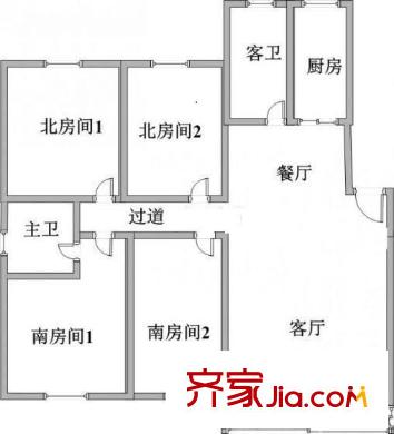 百家湖花園倫敦城戶型圖戶型圖 4室 4室2廳2衛(wèi)1廚