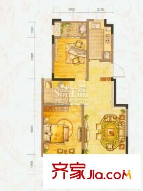 大地伊特花園戶型圖戶型圖 2室 2室2廳1衛(wèi)1廚