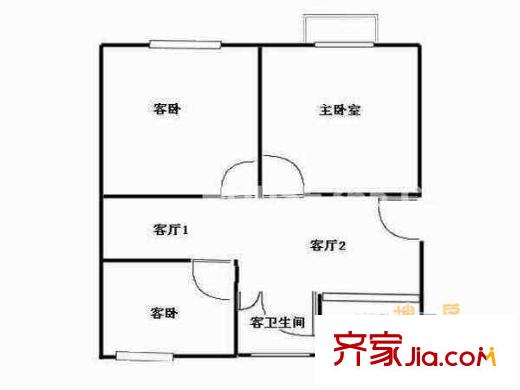 江南青年城戶(hù)型圖戶(hù)型圖 3室 3室2廳1衛(wèi)1廚