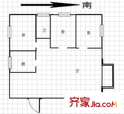 仙林誠品城戶型圖護型圖 3室 3室2廳1衛(wèi)1廚