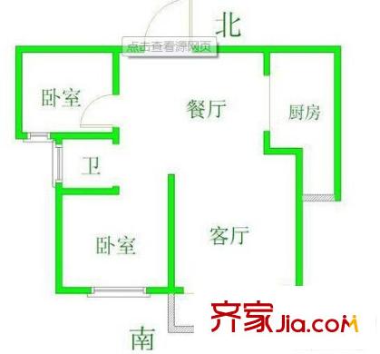 藍(lán)岸親水灣花園戶型圖戶型圖 2室 2室2廳1衛(wèi)1廚