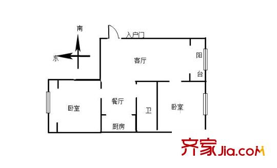 百家湖國(guó)際花園戶型圖戶型圖 2室 2室2廳1衛(wèi)1廚