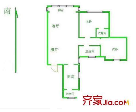 世茂濱江新城戶型圖戶型圖 2室 2室2廳2衛(wèi)1廚